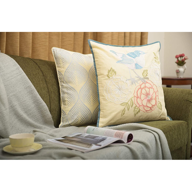 Rectangular Cushion Cover, Yellow and Peach