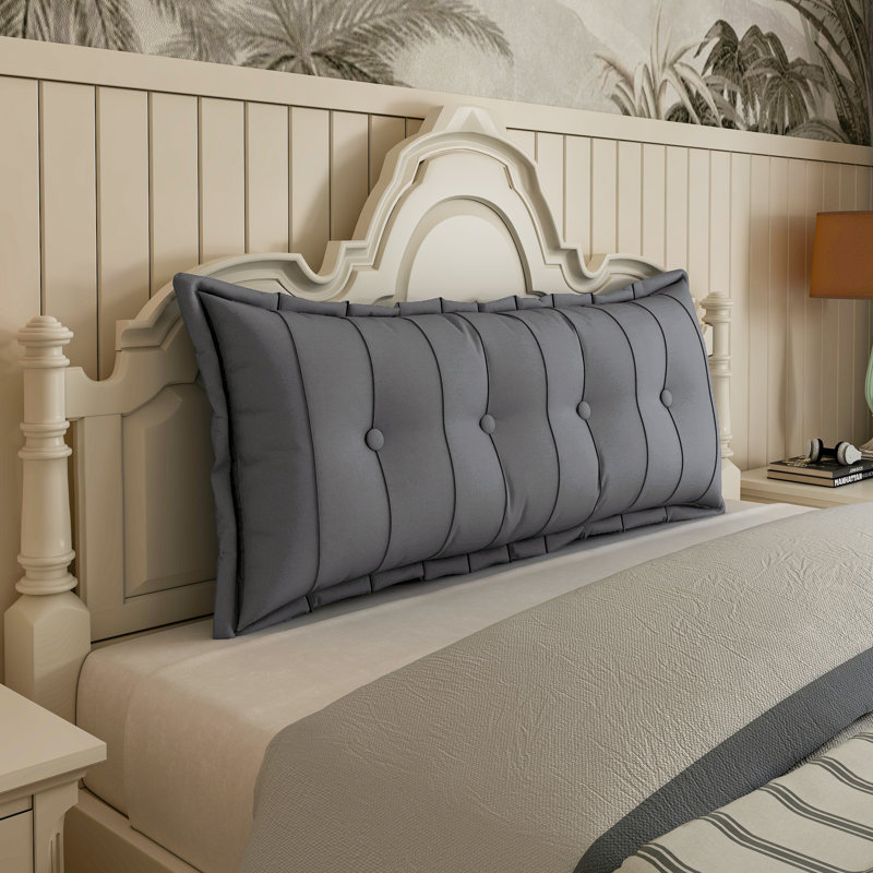 Coussin de tête de lit Sit-up Back Comfort, Lit double, Gris