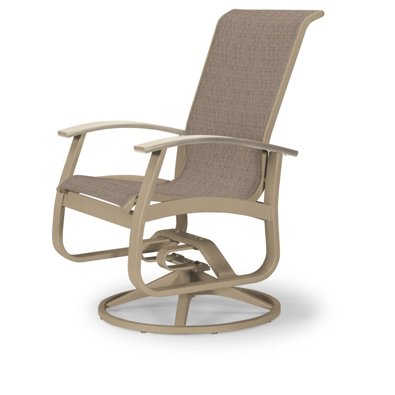 Chaise de patio pivotante Askar, Cobalt 35D Sunbrella®, Désert P60, Blanc brillant