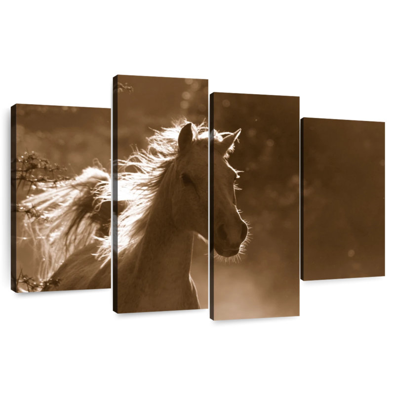 Cheval arabe sauvage Brampt, H 42 po x l 68 po