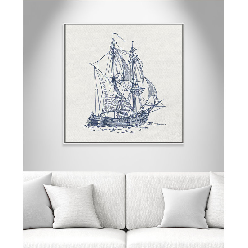 «Into the Sea I» par Kimberly Allen, Blanc, H 37,5 po x l 37,5 po
