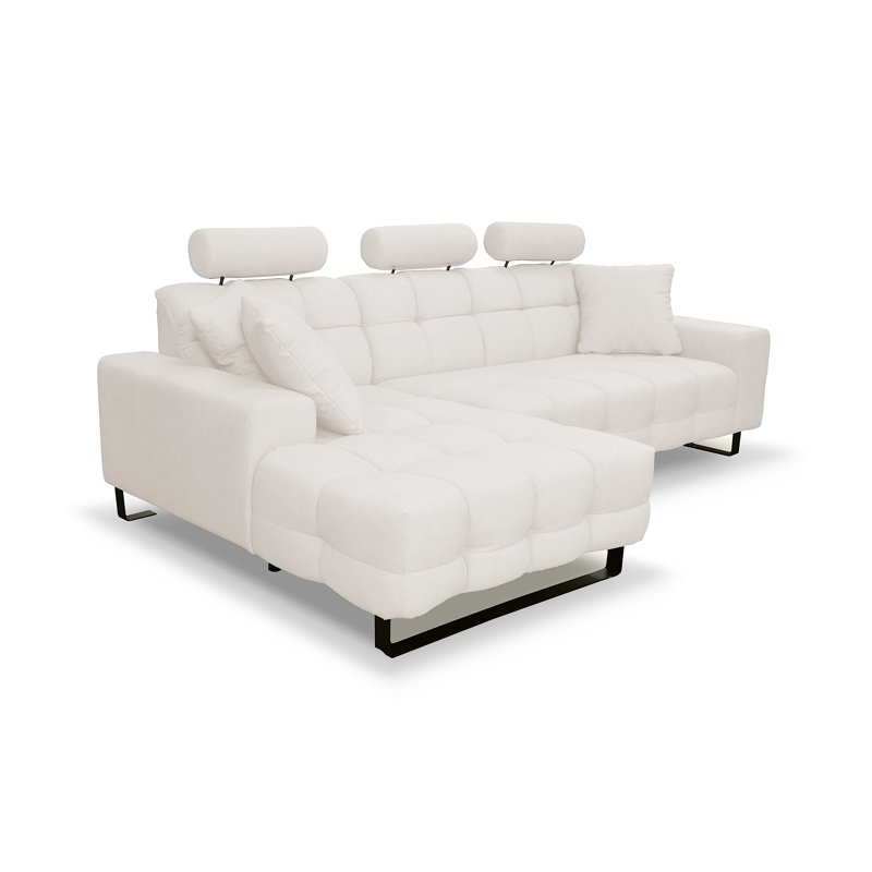4 Seater Corner Sofa, Left Hand Facing, White