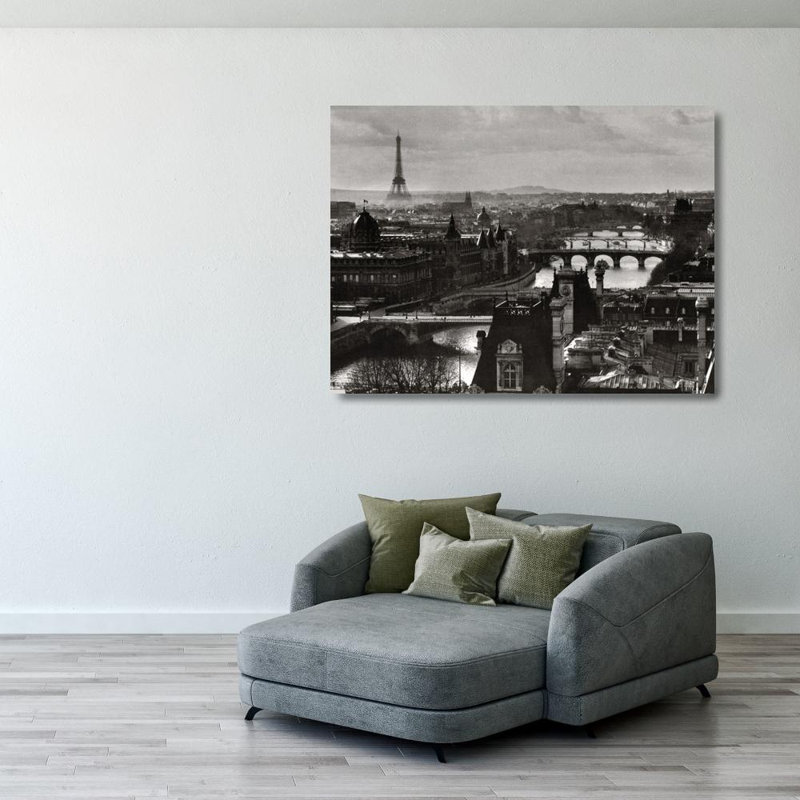 La seine et la ville de Paris, H 28 po x l 37 po