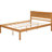 Full Size Platform Bed With Supportive Headboard - Wood Slat Base, No Box Spring, Oak Slat, Color Frame