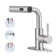 Single Handle Pull Out Kitchen Faucet With Unique 90° Swivel Sprayer Head In Three Function Modes