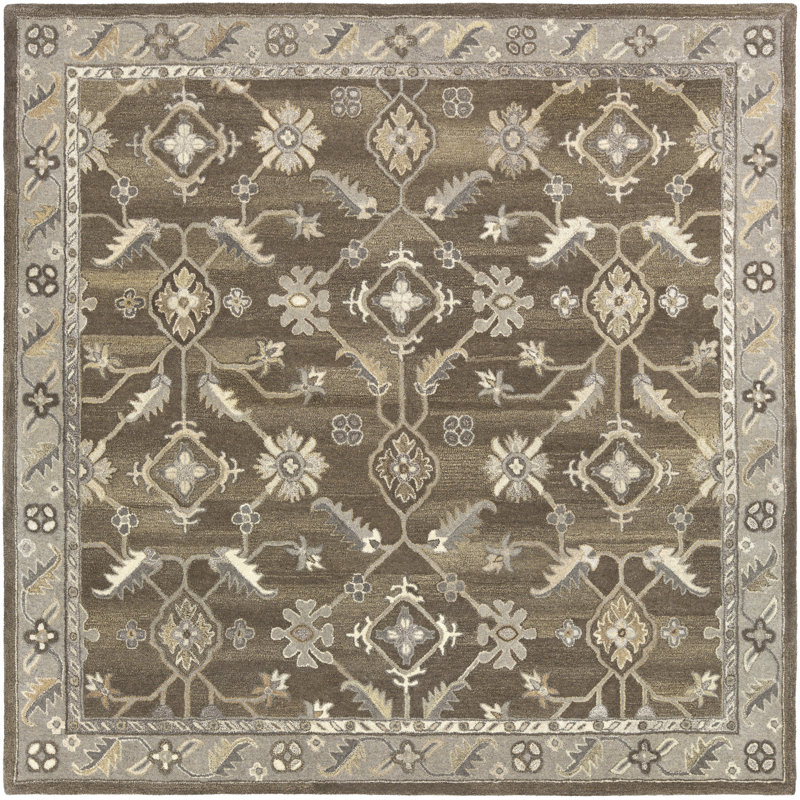 Soho Hand Tufted Wool Floral Indoor Rug, Square 6'