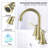 2-Handle 8 Inch Widespread Bathroom Sink Faucet Brushed Gold Lavatory Faucet 3 Hole 360° Swivel Spout Vanity Sink Basin Faucets 3007B-NA-121292219