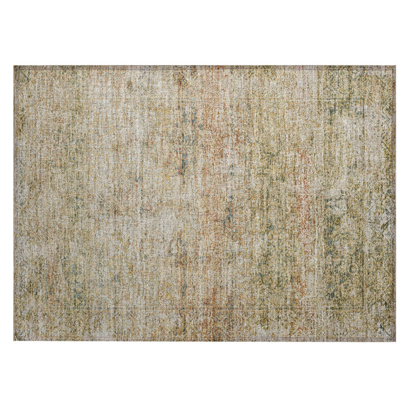 Machine Washable Indoor/Outdoor Xhevrie Gold Rug, Rectangle 1'8" x 2'6"