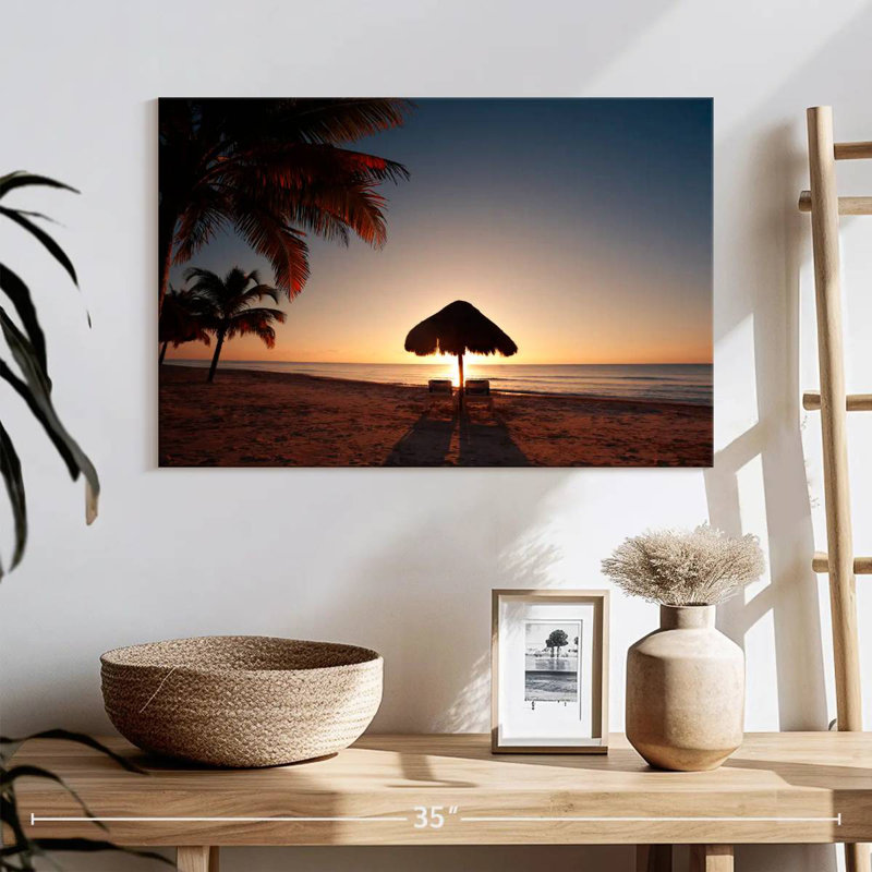 Gillard, coucher de soleil à Cancun, H 16 po x l 24 po