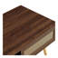 Table basse en rotin PE, porte coulissante pour le rangement, pieds en bois massif, table moderne pour le salon, couleur noyer