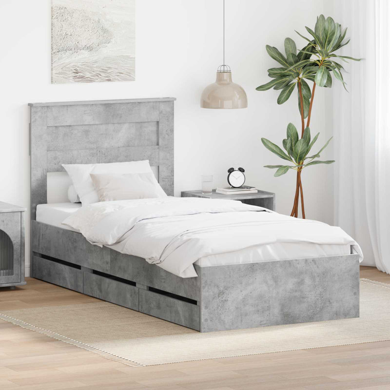 Bed, Single (3'), Concrete Grey