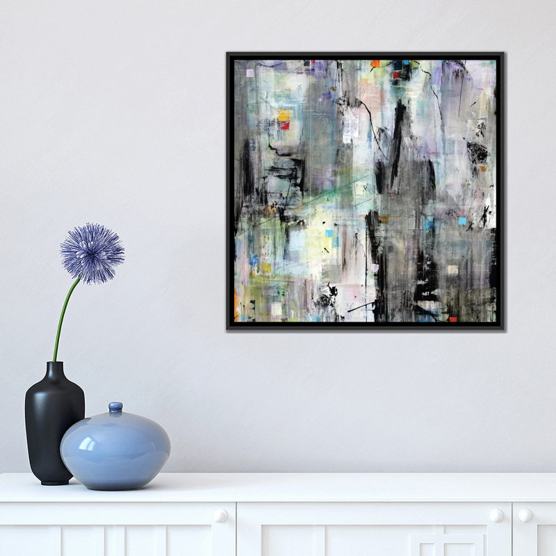 My time, reproduction d’art sur toile tendue, H 18 po x l 18 po x P 1,5 po, Toile avec cadre noir, Pas de tapis