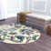 Tapis à motif floral ivoire et bleu