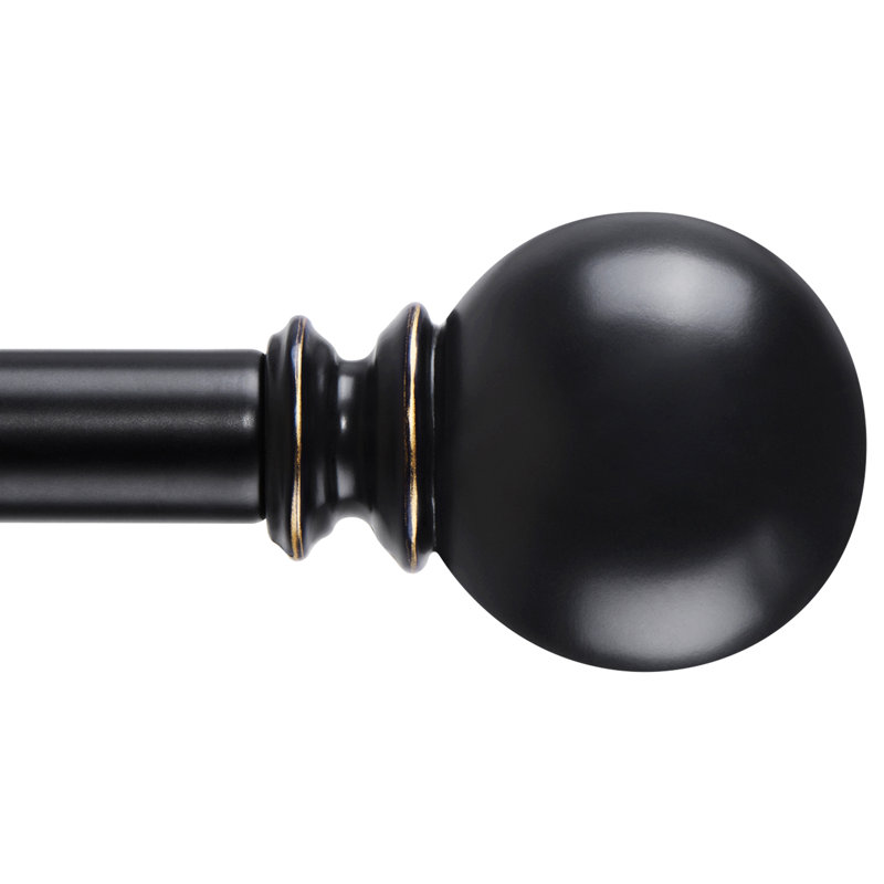 Tringle à rideaux simple réglable 1 po Domynique, 28" - 48", Noir