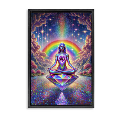 Spiritual Enlightenment Meditation Floating Frame, design by Spirit of the Rainbow