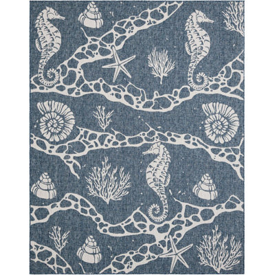 Tapis contemporain bleu marine Aycan