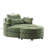 51.2-inch Round Sofa Made Of Linen Fabric, Paired With A Half-moon-shaped Storage Footrest - A Modern And Stylish Seating Design Suitable For Both Living Room And Bedroom, Featuring Both Practicality And Space-saving Features.-1275873823