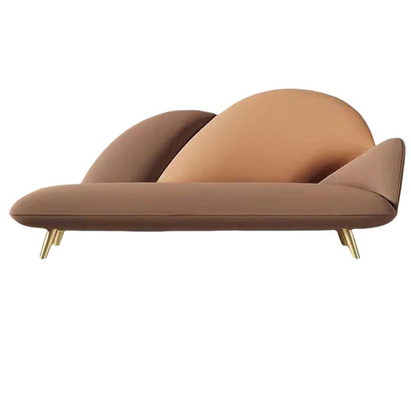 Chaise longue rembourrée Minimalist, Accoudoir à gauche (vu de face), Brun