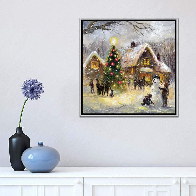 Impression arbre par Jim Mitchell-impression, H 18 po x l 18 po x 1,5 po, Toile avec cadre argenté
