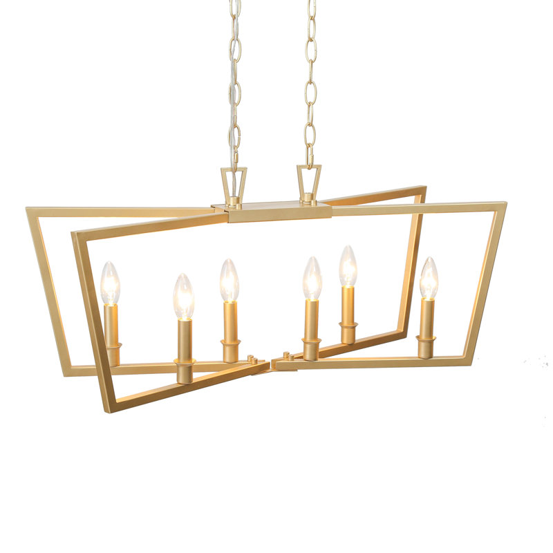 Stenberg 6-Light Kitchen Island Geometric Chandelier