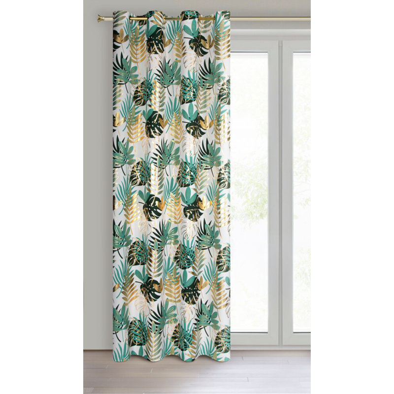 Malta Polyester Eyelet Curtain Panel, Green
