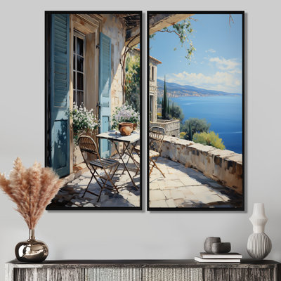 Retraite côtière française à Cannes III - 2 impressions sur toile beige