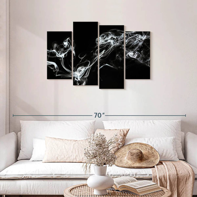 Abstrait blanc fumée - humeur spirituelle, H 27 po x l 43 po