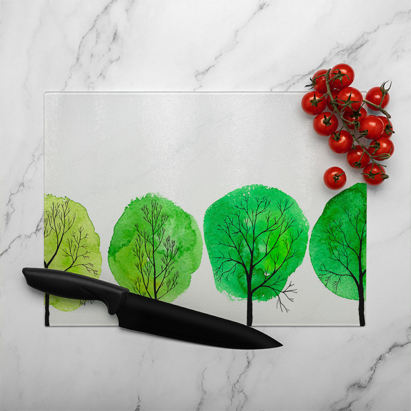 Trees Designer Glass Chopping Board