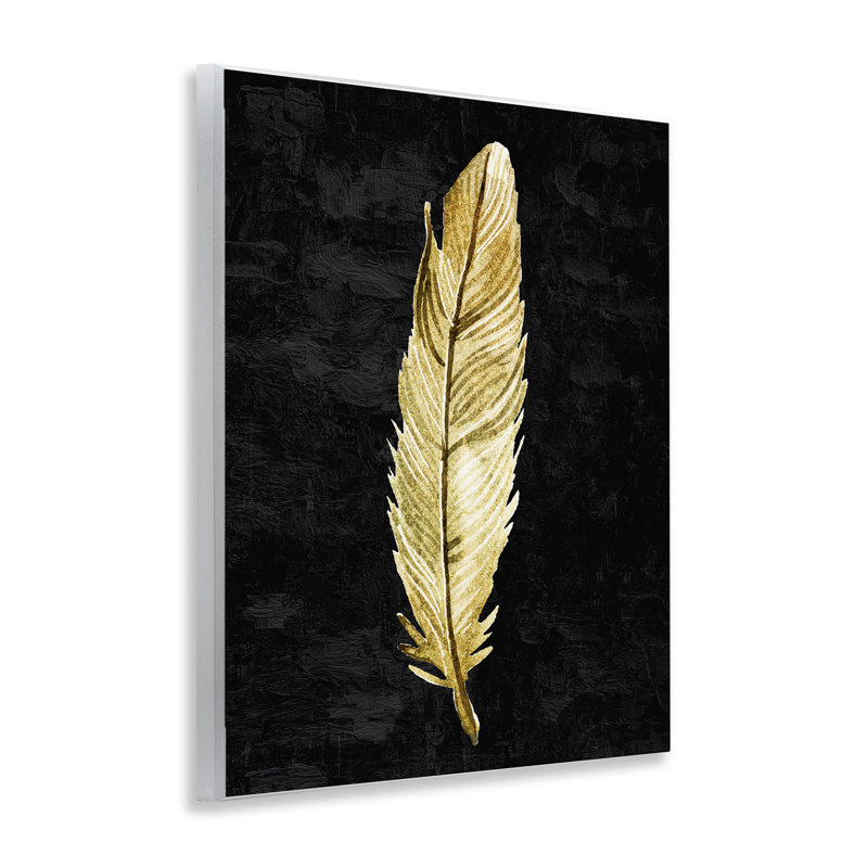 Plume courbée sur plaque murale noire, design par Kim Allen