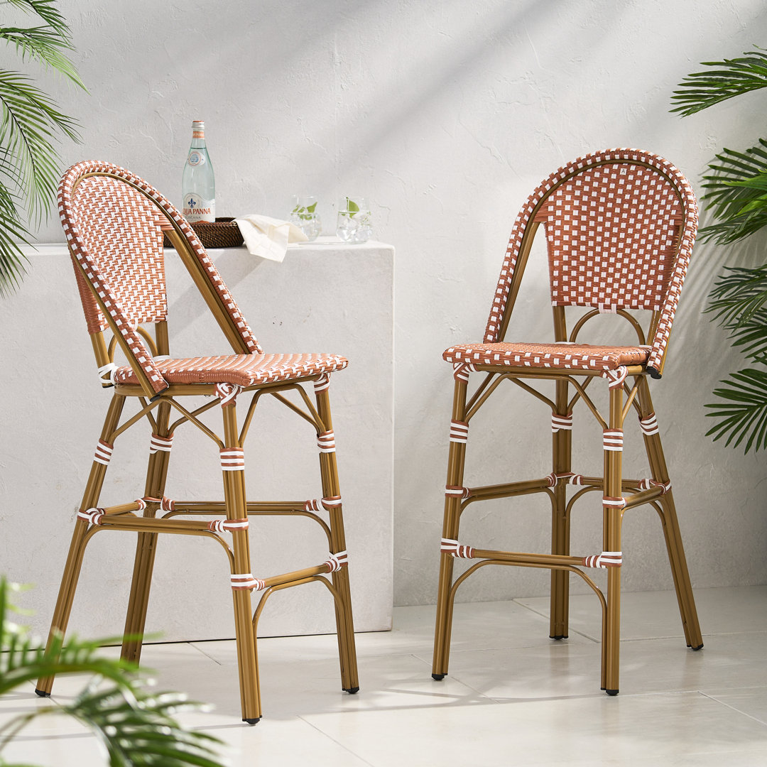 Battista 29.5" Patio Bar Stool (Set of 2) Beachcrest Home™ Seat 