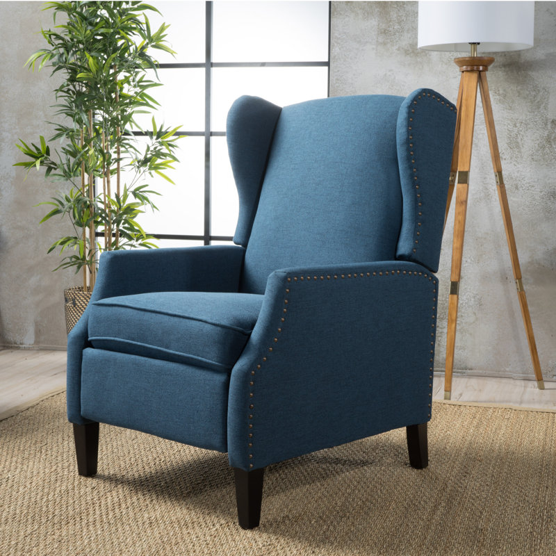 Fauteuil inclinable manuel 26,5 po Boruta, Mélange de polyester bleu marine