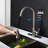 Kitchen Faucet With Pull Out - Single Lever For Effortless Water Temperature And Flow Regulation, 360 Rotating High Arc Nozzle, Brushed Nickel Stainless Steel, Dirt Surface, Smooth Calm Bubbles Less