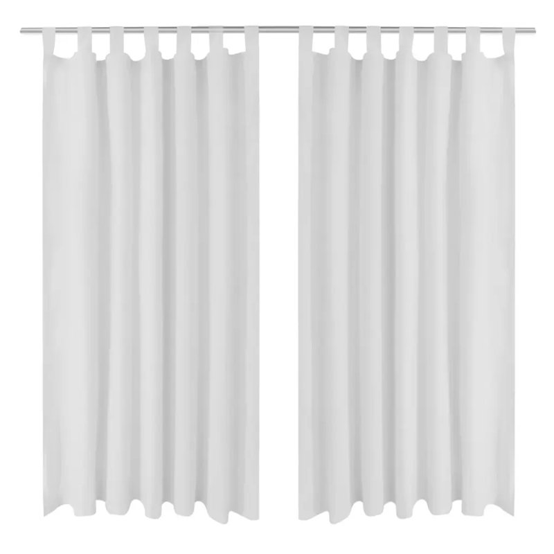Bachar Semi Sheer Curtain Pair, 140cm Width x 245cm Drop, White