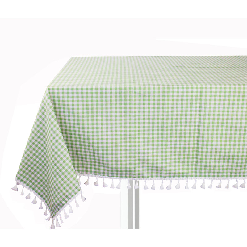 Nappe carrée en mélange de coton, Vert, 80 po x 55 po