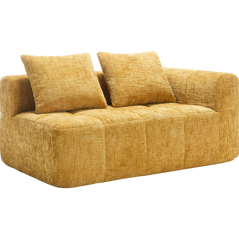 Canapé ergonomique en chenille - Mousse, détente, touche élégante, Jaune