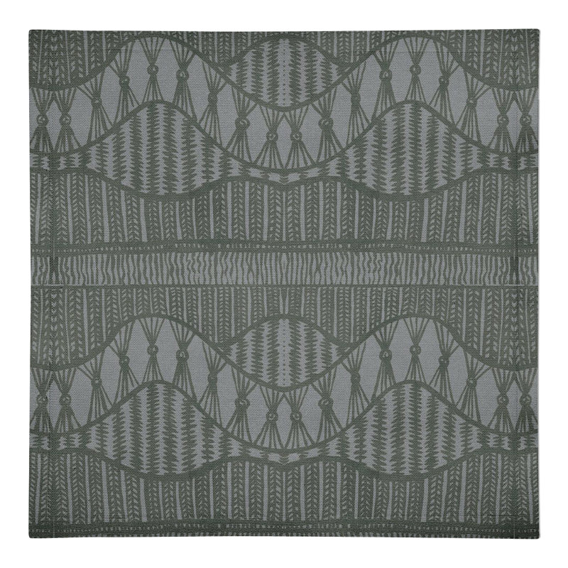 Cotton Twill Abstract Rectangle Napkin, Charcoal Black