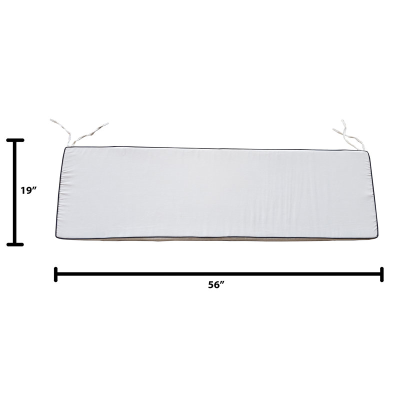 Coussin de banc d’intérieur/d’extérieur, H 2 po x l 56 po x P 19 po