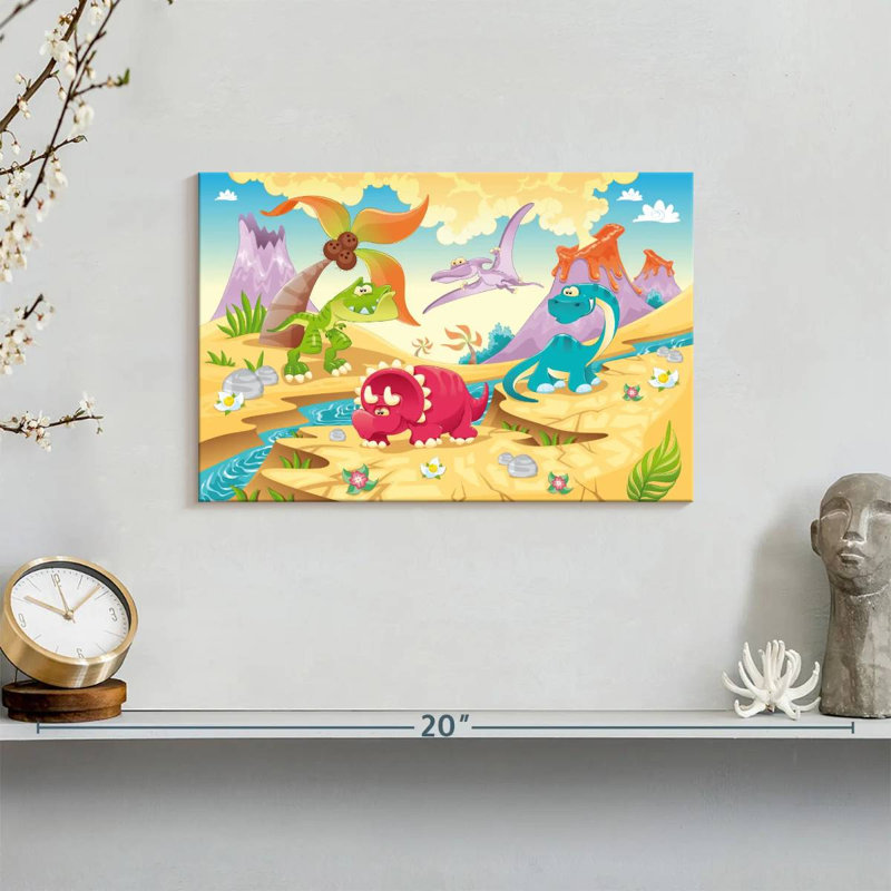 Ashelle Cartoon Dinosaurs, 8" H x 12" W