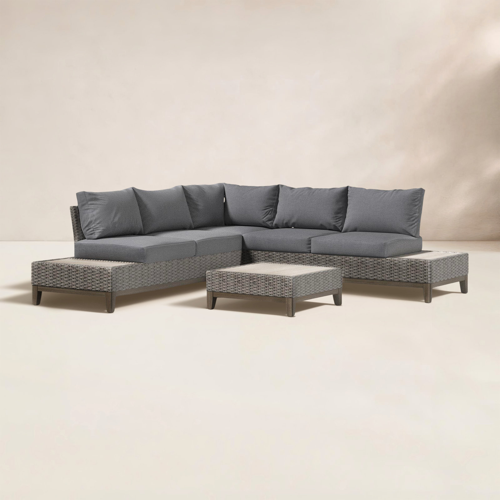 Fleur 4 Piece Rattan Sectional Seating Group