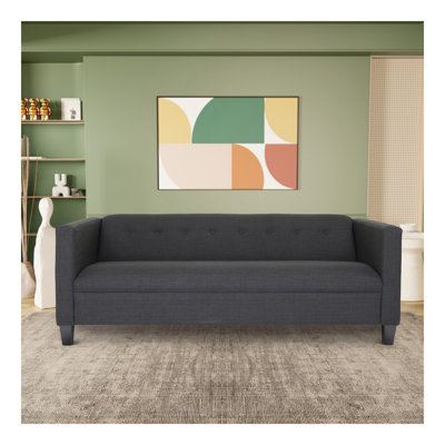 Modern Polyester Fabric Sofa, 3-Seater Sofas Couches for Living Room, Bedroom, Office, and Apartment with Solid Wood Frame