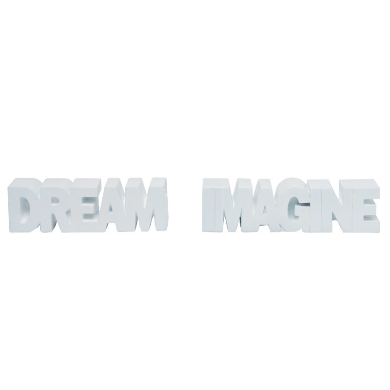  Serre-livres en résine blanc cassé 8 po Dream and Imagine