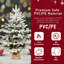 Sapin de Noël floqué préilluminé de 90 cm avec 100 lumières DEL bicolores et 528 branches, base en toile de jute et ciment