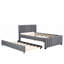 Lit plateforme double tapissier avec lit gigogne