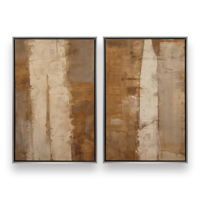 Sienna Strips Set of 2 Canvas Prints in a Frame,