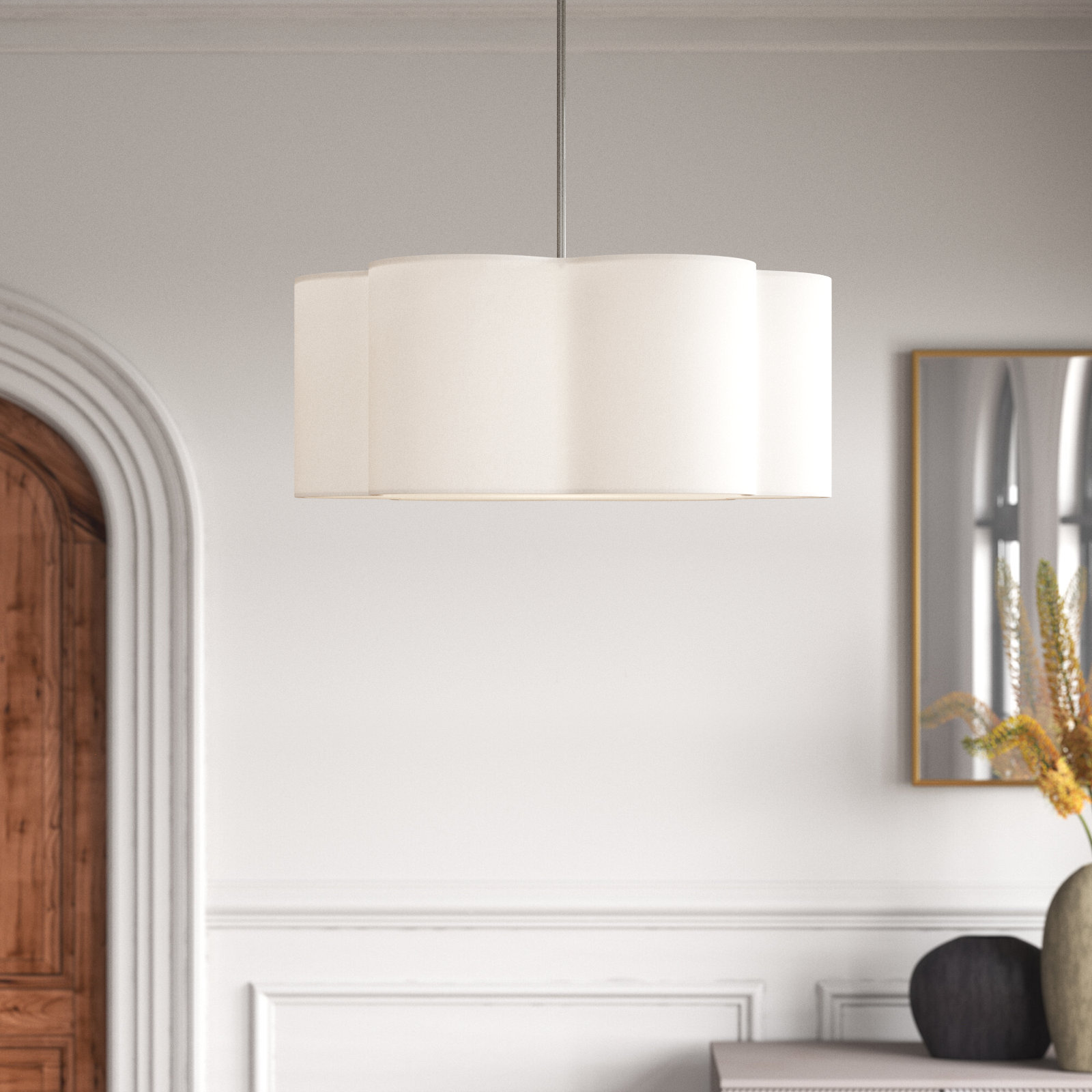 Vino Single Light Linen Blend Steel Dimmable Pendant