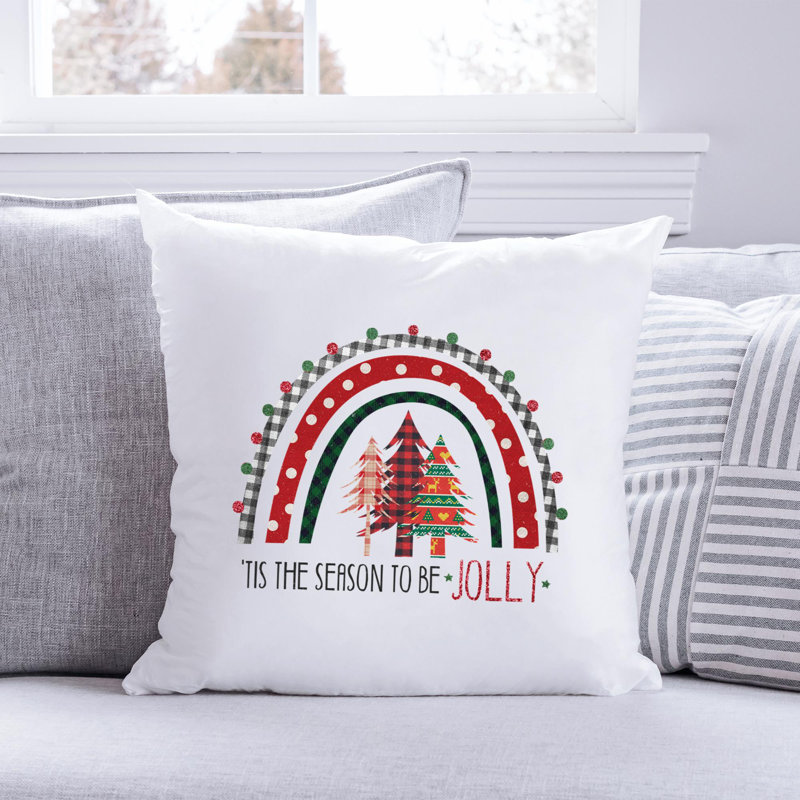 Coussin en polyester Christmas rainbow8, 20 po x 20 po