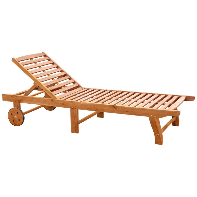 Fauteuil inclinable pliant pour la pelouse avec roues arrière, bois, couleur - Se déplace facilement sur la pelouse, le patio, la terrasse, le siège large près de la piscine, parfait pour la piscine, la plage