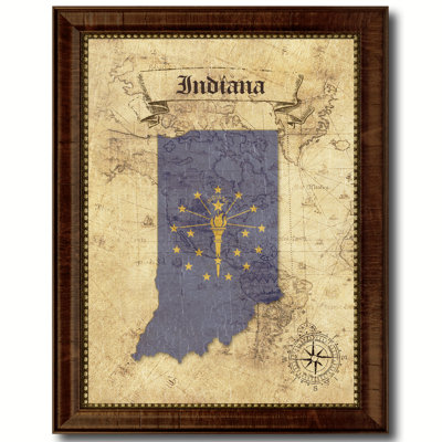 " Indiana State Vintage Map "