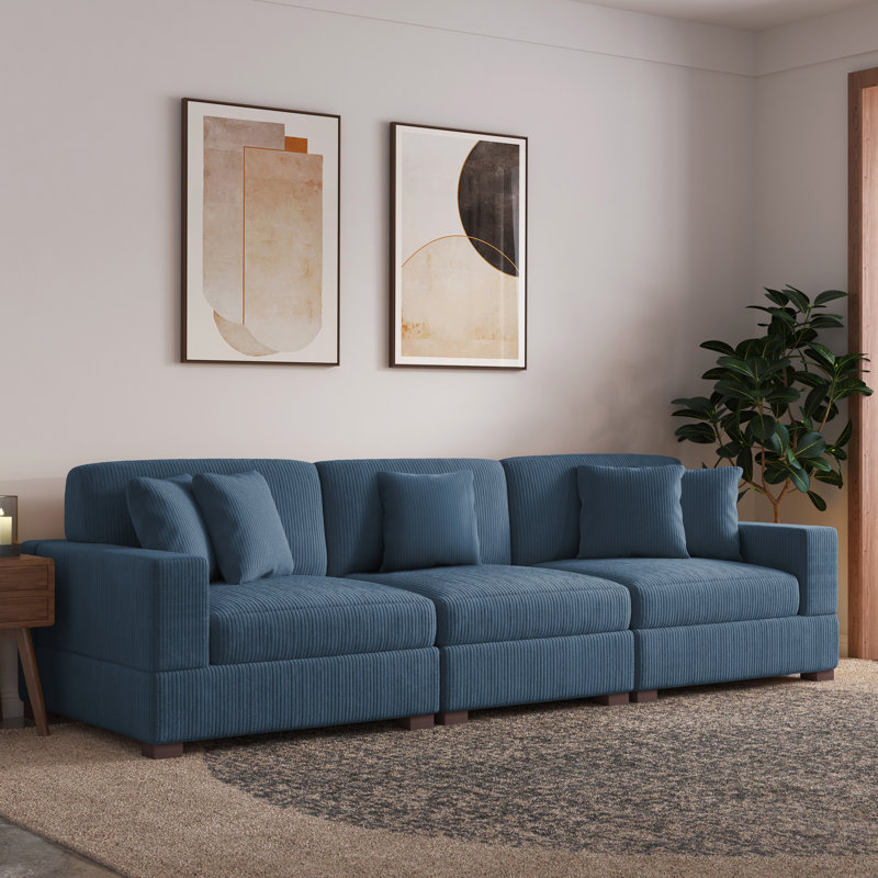 3 Seater Corduroy Corner Sectional