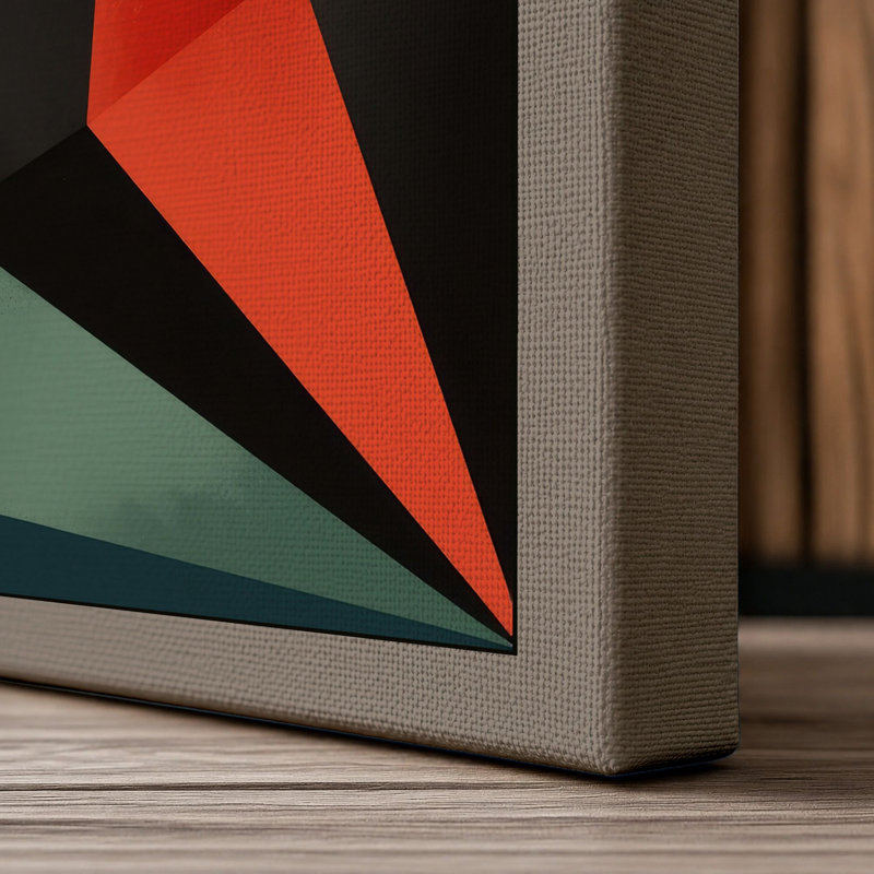 Radiant Star Forms Geometric - Wrapped Canvas, 30x20 - 76.2 x 50.8 cm, Taupe Border